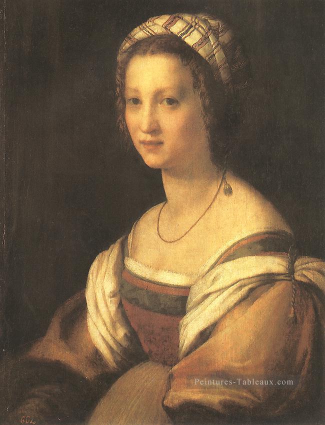 Portrait des artistes Femme renaissance maniérisme Andrea del Sarto Peintures à l'huile